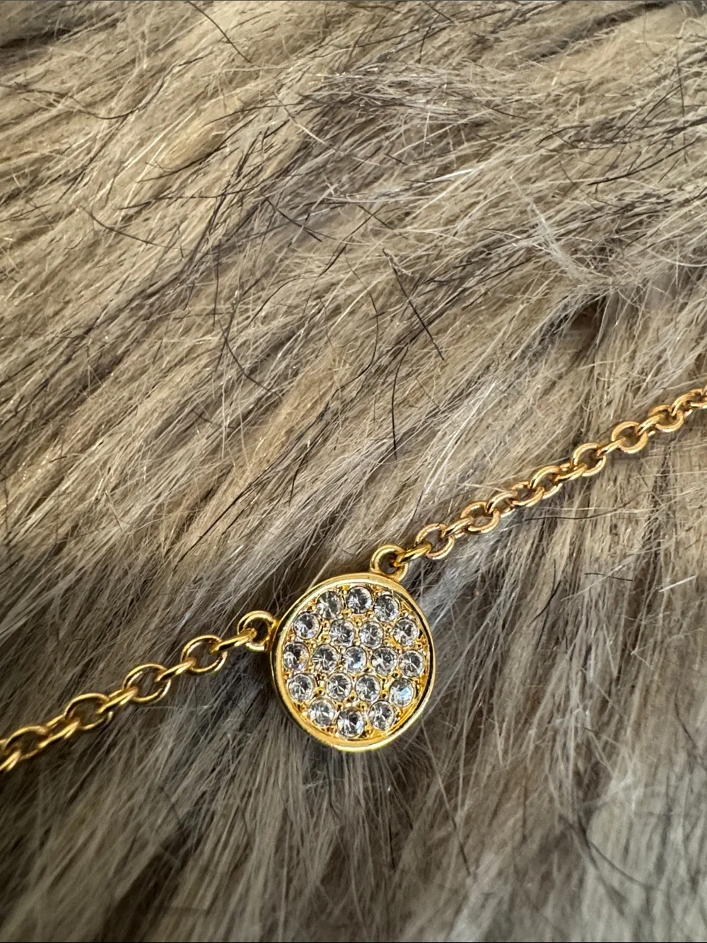 PRICE FIRM kate spade Gold Tone Pave Circle Pendant Necklace - Women Jewelry